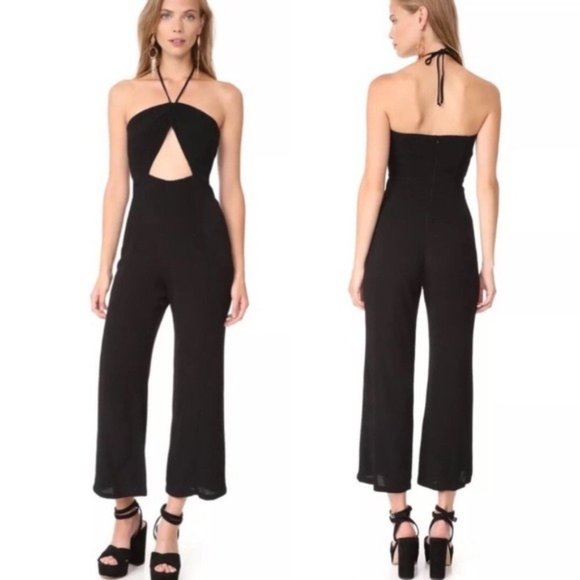 Flynn Skye Pants - Flynn Skye Black Jordyn Halter Wide Leg Jumpsuit
